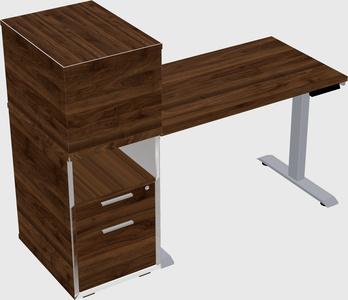 Single motor electric desk w/cabinet