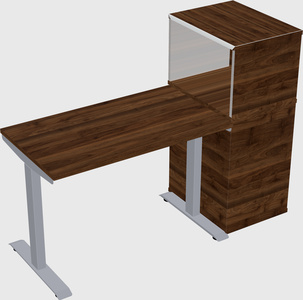 Single motor electric desk w/cabinet