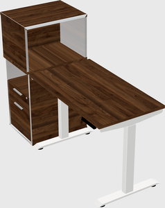 Single motor electric desk w/cabinet
