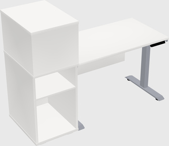 Single motor electric desk w/cabinet