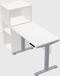 Single motor electric desk w/cabinet