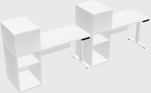 Single Motor Electric Desk W/cabinet