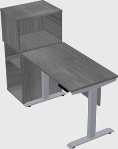 Single motor electric desk w/cabinet