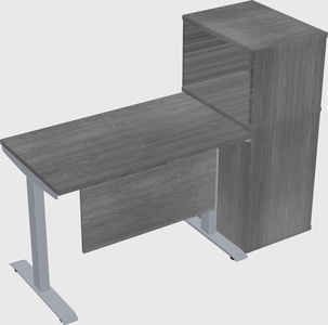 Single motor electric desk w/cabinet