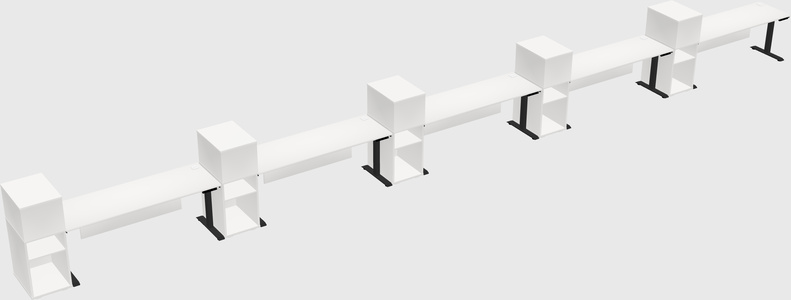 Single motor electric desk w/cabinet