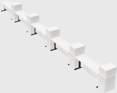Single motor electric desk w/cabinet