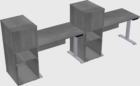 Single motor electric desk w/cabinet