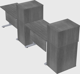 Single motor electric desk w/cabinet