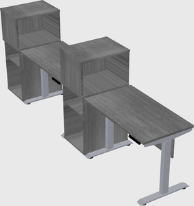Single motor electric desk w/cabinet