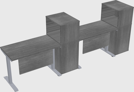 Single motor electric desk w/cabinet