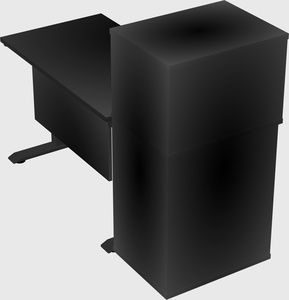 Single motor electric desk w/cabinet