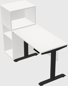 Single motor electric desk w/cabinet