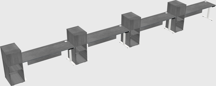 Single motor electric desk w/cabinet