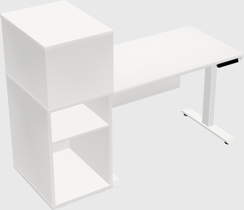Single Motor Electric Desk W/cabinet