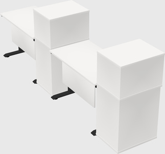 Single motor electric desk w/cabinet