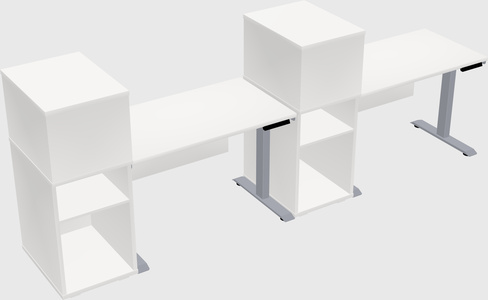 Single motor electric desk w/cabinet