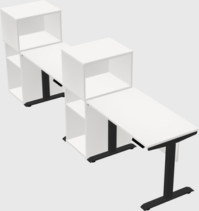 Single motor electric desk w/cabinet