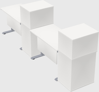 Single motor electric desk w/cabinet