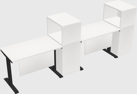 Single motor electric desk w/cabinet