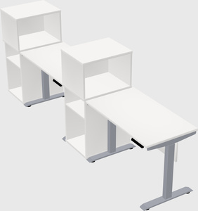 Single motor electric desk w/cabinet