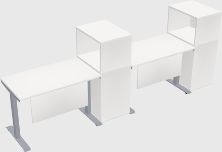 Single motor electric desk w/cabinet