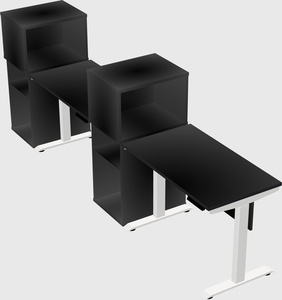 Single motor electric desk w/cabinet