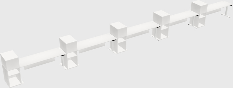 Single motor electric desk w/cabinet