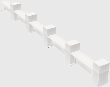 Single motor electric desk w/cabinet