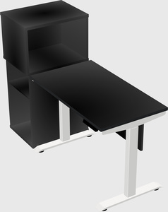 Single motor electric desk w/cabinet