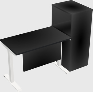 Single motor electric desk w/cabinet