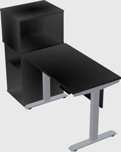 Single motor electric desk w/cabinet