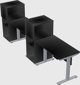 Single motor electric desk w/cabinet
