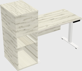 Single motor electric desk w/cabinet