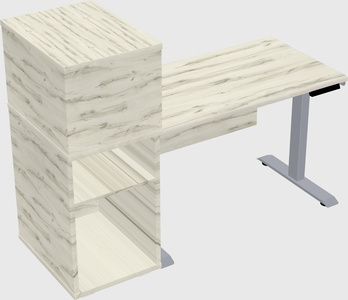 Single motor electric desk w/cabinet