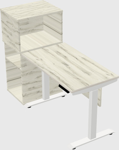 Single motor electric desk w/cabinet