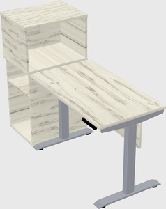 Single motor electric desk w/cabinet