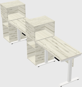 Single motor electric desk w/cabinet
