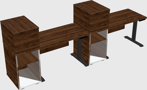 Single motor electric desk w/cabinet