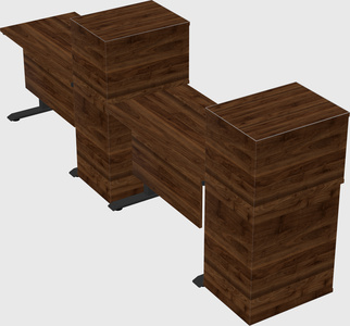 Single motor electric desk w/cabinet