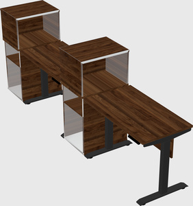 Single motor electric desk w/cabinet