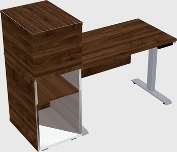 Single motor electric desk w/cabinet