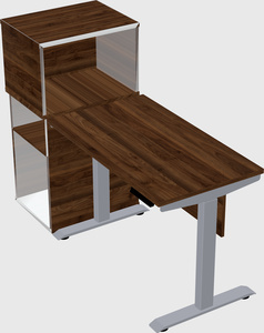 Single motor electric desk w/cabinet