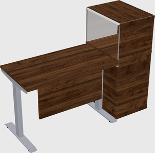 Single motor electric desk w/cabinet