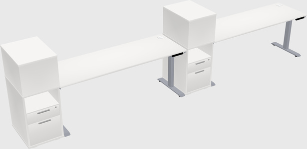 Single motor electric desk w/cabinet