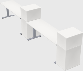 Single motor electric desk w/cabinet