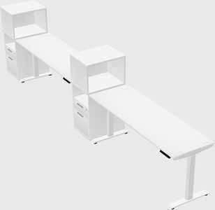 Single motor electric desk w/cabinet