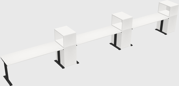 Single motor electric desk w/cabinet