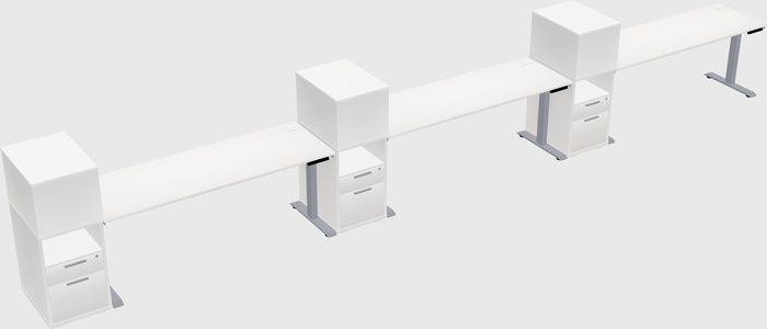 Single motor electric desk w/cabinet
