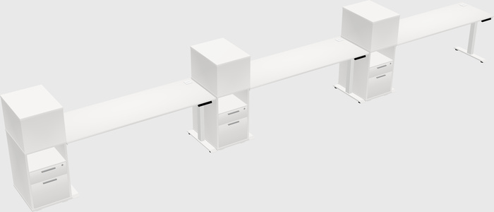 Single motor electric desk w/cabinet