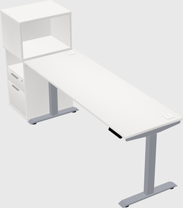 Single motor electric desk w/cabinet